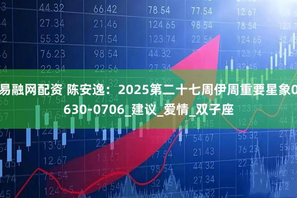 易融网配资 陈安逸：2025第二十七周伊周重要星象0630-0706_建议_爱情_双子座