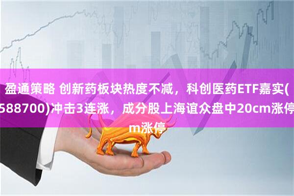 盈通策略 创新药板块热度不减，科创医药ETF嘉实(588700)冲击3连涨，成分股上海谊众盘中20cm涨停