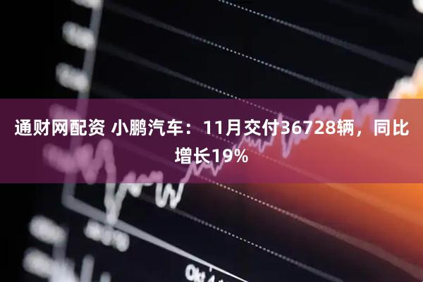 通财网配资 小鹏汽车：11月交付36728辆，同比增长19%