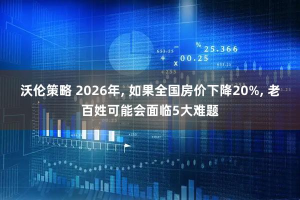 沃伦策略 2026年, 如果全国房价下降20%, 老百姓可能会面临5大难题